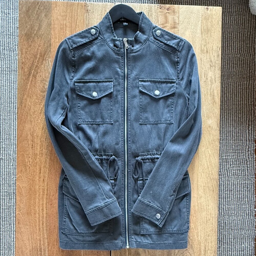 Express Lightweight Drawstring Utility Jacket - Grey - Size SM